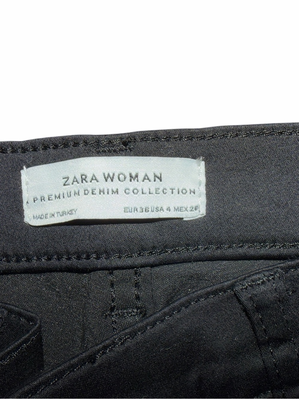 Zara Woman Black Stretch Capri Pants Cropped Slim Fit Size 4 - Picture 6 of 11